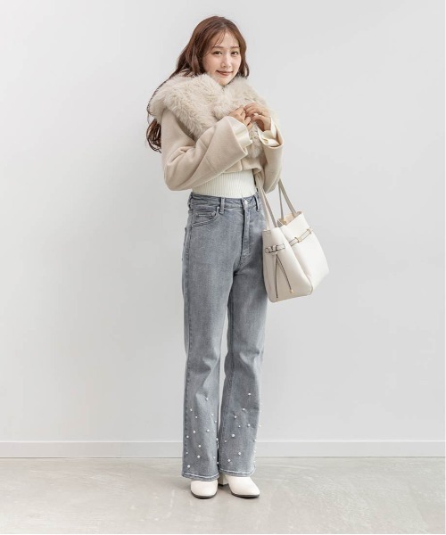 RANDA(ランダ)の「2WAY フェイクファーショートジャケット(ブルゾン・レディース・ホワイト系その他/ベージュ・0/1)」の13枚目の写真