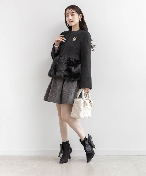 2WAY フェイクファーショートジャケット（ブルゾン）｜RANDA（ランダ