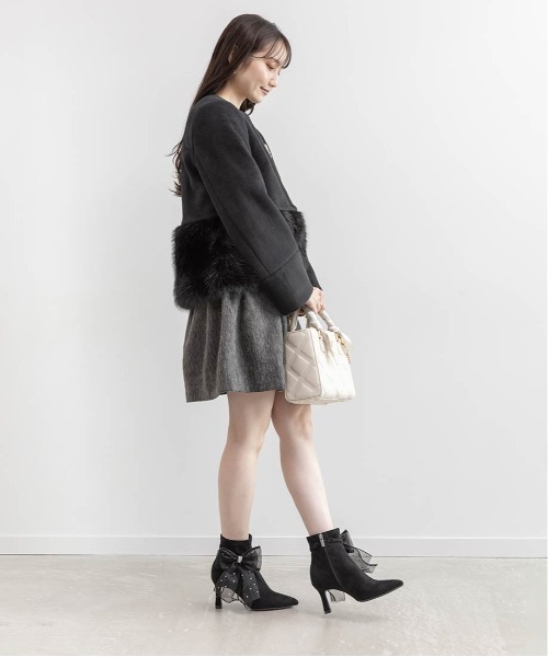 RANDA（ランダ）の「2WAY フェイクファーショートジャケット