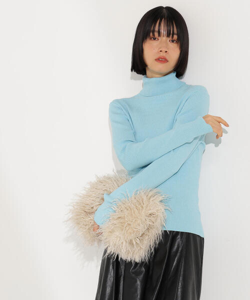 N.（N. Natural Beauty Basic）（エヌエヌナチュラルビューティーベーシック）の「ベーシックタートルネックニット（ニット/セーター・レディース・キャメル/イエロー/ターコイズブルー/オフホワイト・MEDIUM）」の8枚目の写真