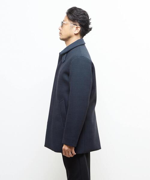 MEN'S MELROSE(メンズメルローズ)の「ウレタンボンディングバルカラーコート | 防風(ステンカラーコート・メンズ・ネイビー/チャコールグレー・2/3/4/5)」の4枚目の写真