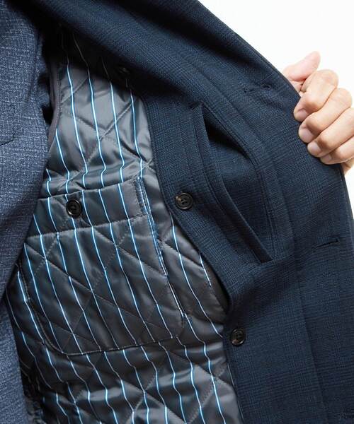 MEN'S MELROSE(メンズメルローズ)の「ウレタンボンディングバルカラーコート | 防風(ステンカラーコート・メンズ・ネイビー/チャコールグレー・2/3/4/5)」の13枚目の写真