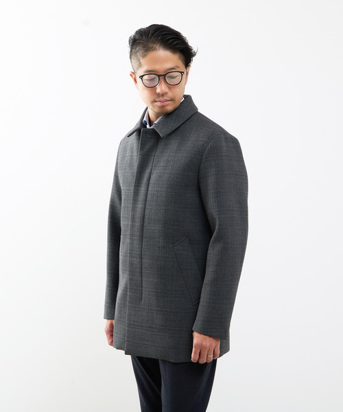 MEN'S MELROSE(メンズメルローズ)の「ウレタンボンディングバルカラーコート | 防風(ステンカラーコート・メンズ・ネイビー/チャコールグレー・2/3/4/5)」の14枚目の写真