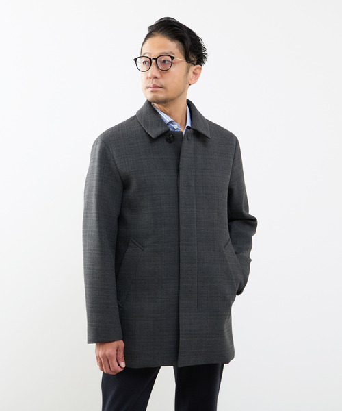 MEN'S MELROSE(メンズメルローズ)の「ウレタンボンディングバルカラーコート | 防風(ステンカラーコート・メンズ・ネイビー/チャコールグレー・2/3/4/5)」の15枚目の写真