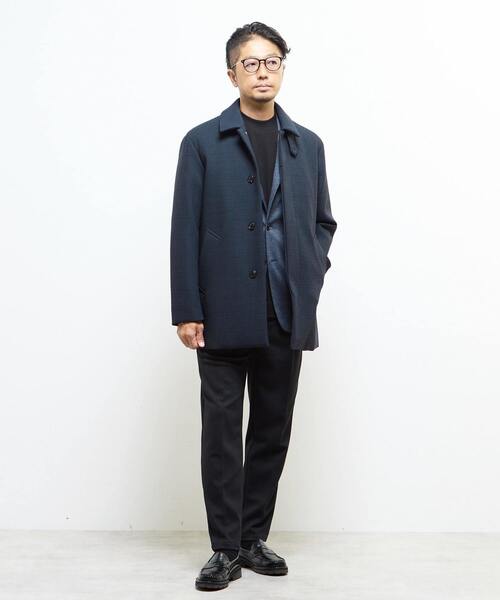 MEN'S MELROSE(メンズメルローズ)の「ウレタンボンディングバルカラーコート | 防風(ステンカラーコート・メンズ・ネイビー/チャコールグレー・2/3/4/5)」の22枚目の写真