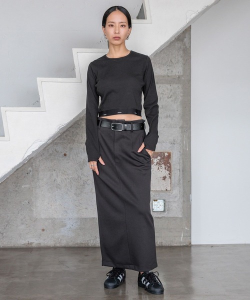HEREIAM（ヘレイアム）の「【HEREIAM】ハイウエストナロースカート（スカート・レディース・アイボリー/ブラック・SMALL/MEDIUM）」の4枚目の写真