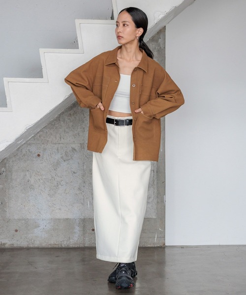HEREIAM（ヘレイアム）の「【HEREIAM】ハイウエストナロースカート（スカート・レディース・アイボリー/ブラック・SMALL/MEDIUM）」の8枚目の写真