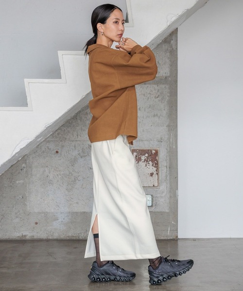 HEREIAM（ヘレイアム）の「【HEREIAM】ハイウエストナロースカート（スカート・レディース・アイボリー/ブラック・SMALL/MEDIUM）」の9枚目の写真