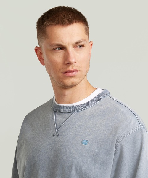 G-STAR（ジースター）の「WASHED SWEATER/ヴィンテージライクウォッシュド加工オーバーダイオーバーサイズスウェット/トレーナー（スウェット・メンズ・ブラウン系その他/ブラック系その他/ブルー系その他・X-SMALL/SMALL/MEDIUM/LARGE/X-LARGE）」の17枚目の写真