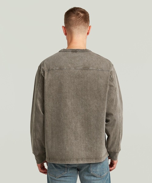 G-STAR（ジースター）の「WASHED SWEATER/ヴィンテージライクウォッシュド加工オーバーダイオーバーサイズスウェット/トレーナー（スウェット・メンズ・ブラウン系その他/ブラック系その他/ブルー系その他・X-SMALL/SMALL/MEDIUM/LARGE/X-LARGE）」の8枚目の写真