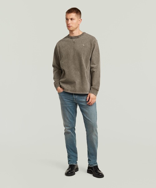 G-STAR（ジースター）の「WASHED SWEATER/ヴィンテージライクウォッシュド加工オーバーダイオーバーサイズスウェット/トレーナー（スウェット・メンズ・ブラウン系その他/ブラック系その他/ブルー系その他・X-SMALL/SMALL/MEDIUM/LARGE/X-LARGE）」の10枚目の写真