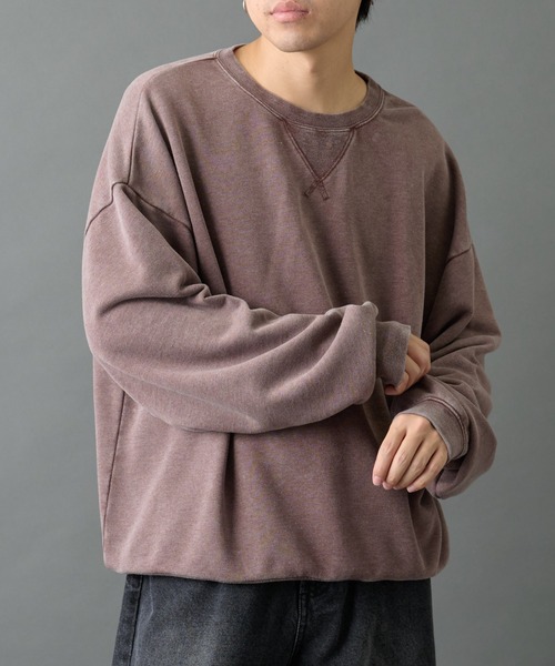 COLONY 2139（コロニートゥーワンスリーナイン）の「パウダー加工スウェットクルーネック（スウェット・メンズ・バーガンディー/ブラック/グレー・LARGE/MEDIUM）」の3枚目の写真