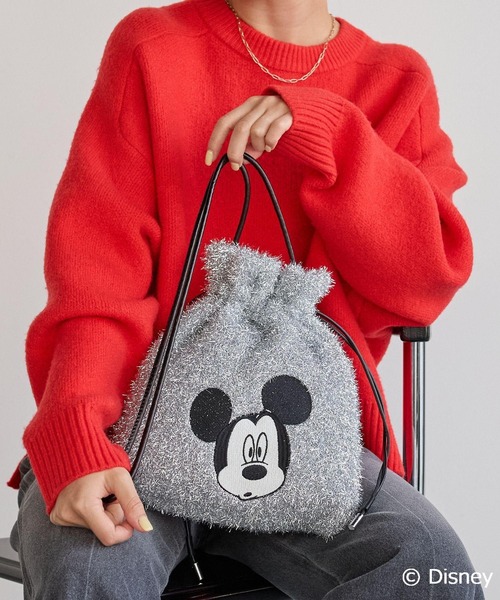 Disney(ディズニー)の「【MICKEY(ミッキー)】ラメ巾着ショルダー(ショルダーバッグ・レディース・ベージュ/シルバー・FREE)」の3枚目の写真