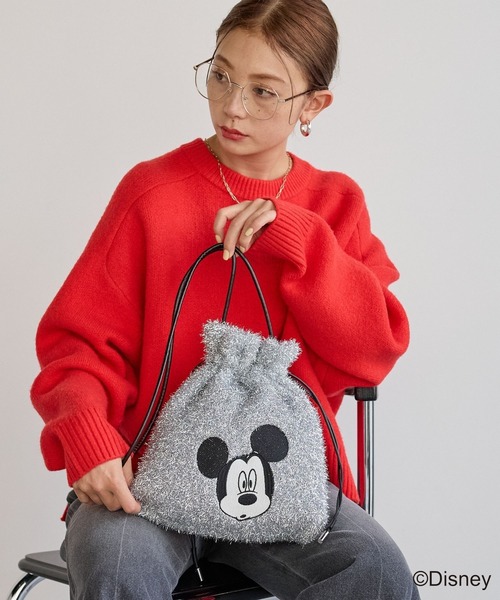 Disney(ディズニー)の「【MICKEY(ミッキー)】ラメ巾着ショルダー(ショルダーバッグ・レディース・ベージュ/シルバー・FREE)」の4枚目の写真