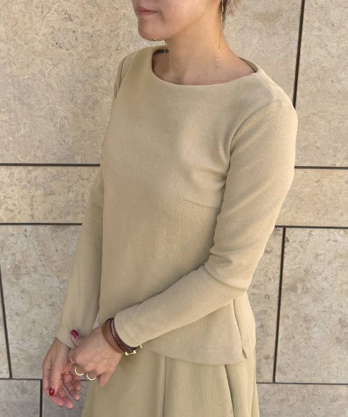 【ピーチ】ジェンヌ JENNE 美バストライン裏起毛カットソー 美バストライン裏起毛カットソー（Tシャツ/カットソー）｜JENNE