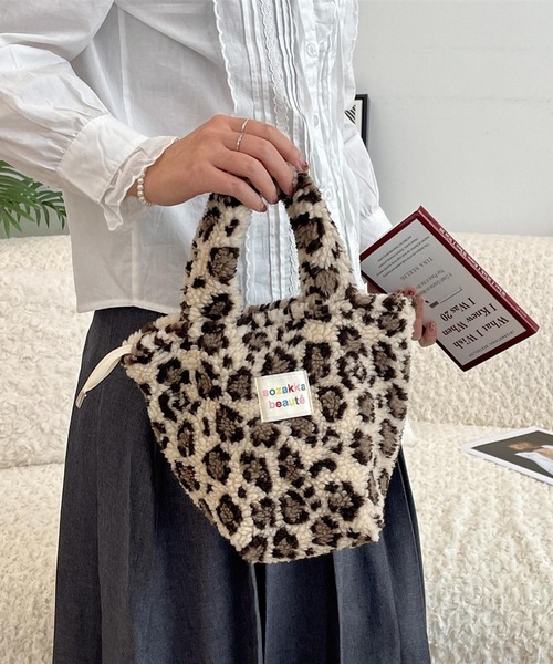 Mignonjour(ミニョンジュール)の「Mignonjour/ハート ヒョウ柄もこもこミニトートバッグ M2847(トートバッグ・レディース・その他1/その他2/その他3/その他5/その他4・FREE)」の10枚目の写真