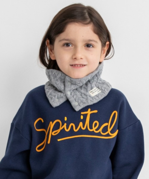 BRANSHES（ブランシェス）の「【あったか】ケーブル柄ネックウォーマー（ネックウォーマー/スヌード・キッズ・ベージュ/グレー・FREE）」の2枚目の写真