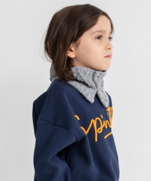 BRANSHES（ブランシェス）の「【あったか】ケーブル柄ネックウォーマー（ネックウォーマー/スヌード・キッズ・ベージュ/グレー・FREE）」の4枚目の写真