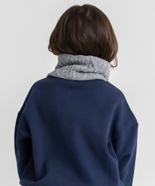 BRANSHES（ブランシェス）の「【あったか】ケーブル柄ネックウォーマー（ネックウォーマー/スヌード・キッズ・ベージュ/グレー・FREE）」の5枚目の写真