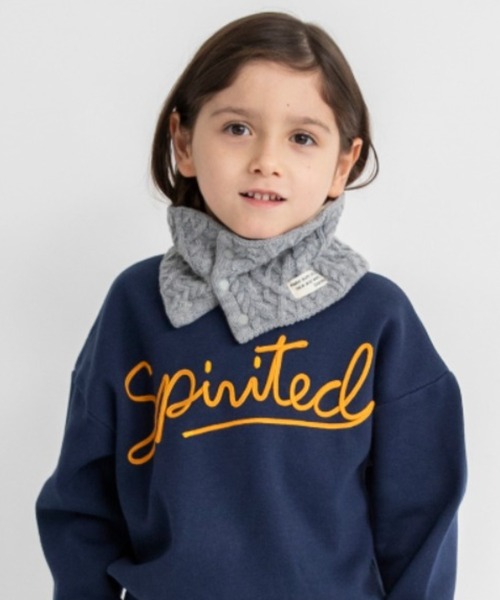 BRANSHES（ブランシェス）の「【あったか】ケーブル柄ネックウォーマー（ネックウォーマー/スヌード・キッズ・ベージュ/グレー・FREE）」の3枚目の写真