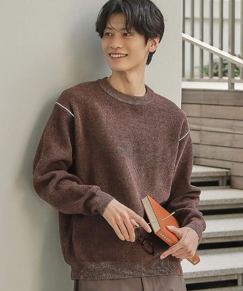 THE SHOP TK （ザ ショップ ティーケー ）の「【大人の上品カジュアルを叶える】ハグするニット 洗濯機OK／6色展開（ニット/セーター・メンズ・オフホワイト/ブルーグリーン/ブラック/レンガ/ダークブラウン/ネイビー・03/02/01/04）」の4枚目の写真