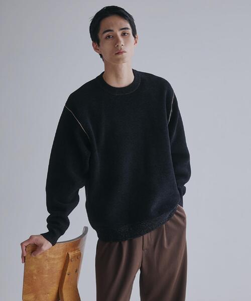 THE SHOP TK （ザ ショップ ティーケー ）の「【大人の上品カジュアルを叶える】ハグするニット 洗濯機OK／6色展開（ニット/セーター・メンズ・オフホワイト/ブルーグリーン/ブラック/レンガ/ダークブラウン/ネイビー・03/02/01/04）」の8枚目の写真