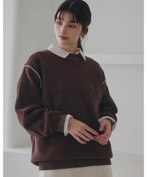 THE SHOP TK （ザ ショップ ティーケー ）の「【大人の上品カジュアルを叶える】ハグするニット 洗濯機OK／6色展開（ニット/セーター・メンズ・オフホワイト/ブルーグリーン/ブラック/レンガ/ダークブラウン/ネイビー・03/02/01/04）」の11枚目の写真