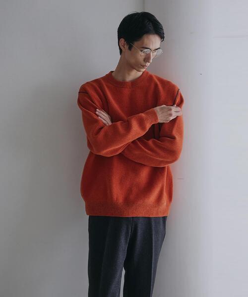 THE SHOP TK （ザ ショップ ティーケー ）の「【大人の上品カジュアルを叶える】ハグするニット 洗濯機OK／6色展開（ニット/セーター・メンズ・オフホワイト/ブルーグリーン/ブラック/レンガ/ダークブラウン/ネイビー・03/02/01/04）」の14枚目の写真