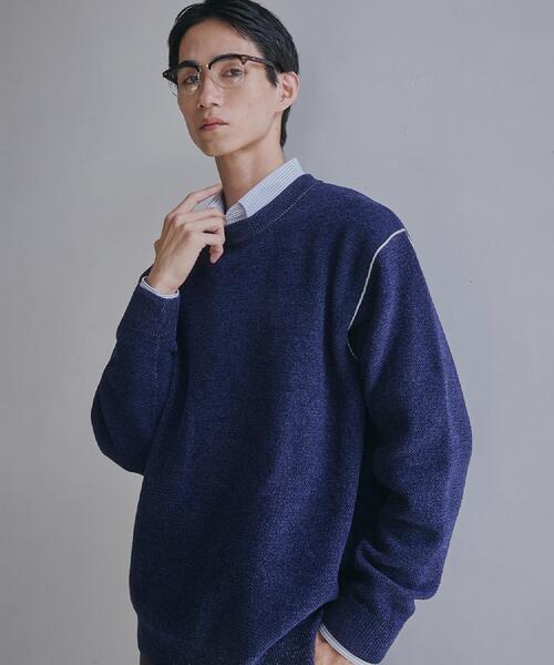 THE SHOP TK （ザ ショップ ティーケー ）の「【大人の上品カジュアルを叶える】ハグするニット 洗濯機OK／6色展開（ニット/セーター・メンズ・オフホワイト/ブルーグリーン/ブラック/レンガ/ダークブラウン/ネイビー・03/02/01/04）」の15枚目の写真