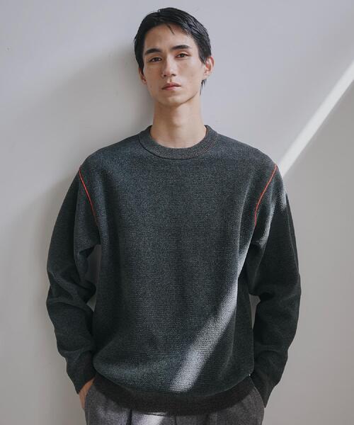 THE SHOP TK （ザ ショップ ティーケー ）の「【大人の上品カジュアルを叶える】ハグするニット 洗濯機OK／6色展開（ニット/セーター・メンズ・オフホワイト/ブルーグリーン/ブラック/レンガ/ダークブラウン/ネイビー・03/02/01/04）」の18枚目の写真