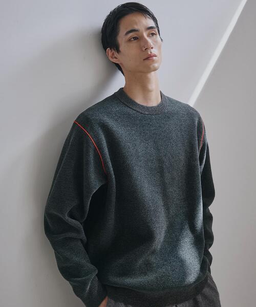 THE SHOP TK （ザ ショップ ティーケー ）の「【大人の上品カジュアルを叶える】ハグするニット 洗濯機OK／6色展開（ニット/セーター・メンズ・オフホワイト/ブルーグリーン/ブラック/レンガ/ダークブラウン/ネイビー・03/02/01/04）」の19枚目の写真