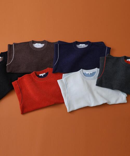 THE SHOP TK （ザ ショップ ティーケー ）の「【大人の上品カジュアルを叶える】ハグするニット 洗濯機OK／6色展開（ニット/セーター・メンズ・オフホワイト/ブルーグリーン/ブラック/レンガ/ダークブラウン/ネイビー・03/02/01/04）」の20枚目の写真