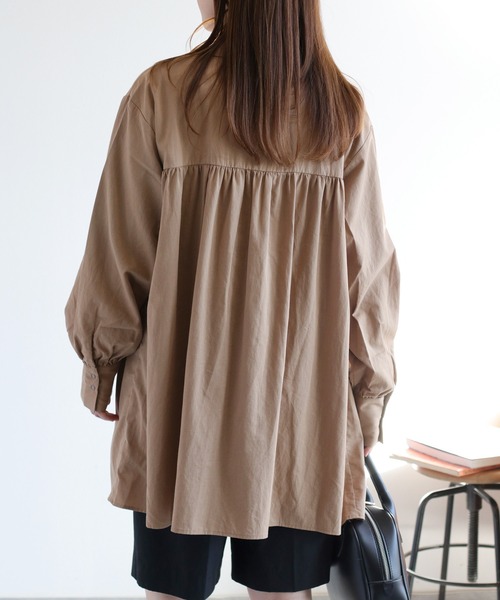 cepo（セポ）の「フリルチュニックシャツ（チュニック・レディース・オリーブ/オフホワイト/ベージュ・M）」の12枚目の写真