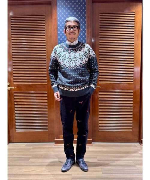 BROOKS BROTHERS(ブルックスブラザーズ)の「ラムズウール アーカイブ クルーネックセーター(ニット/セーター・メンズ・ダークグレー・LARGE/MEDIUM/SMALL/X-LARGE)」の4枚目の写真