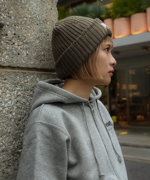THRASHER(スラッシャー)の「Devil Tail Logo Damage KNIT CAP BEANIE ダメージ加工/THRASHER スラッシャー ユニセックス ストリート スケーター カジュアル アメカジ スケートボード ブランドロゴ 刺繍(ニットキャップ/ビーニー・メンズ・ブラック/ベージュ/カーキ・FREE)」の9枚目の写真