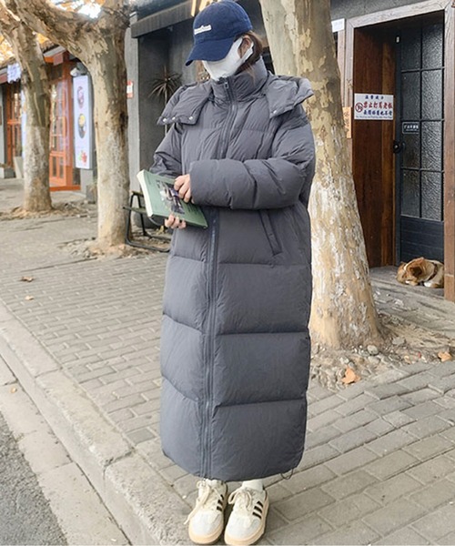 AMAJI（アマジ）の「フード付き中綿マキシロングダウンコート（ダウン