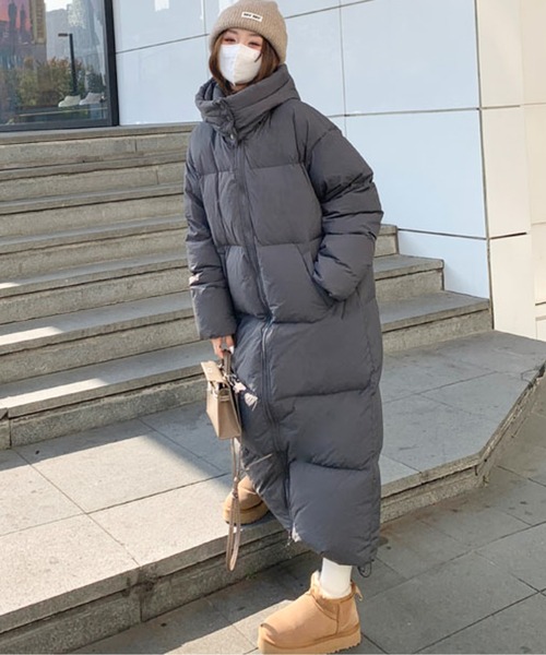 AMAJI（アマジ）の「フード付き中綿マキシロングダウンコート（ダウン