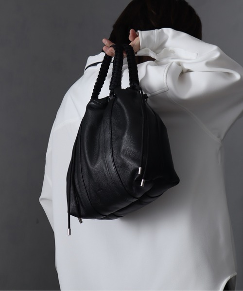 Dresswellドレスウェル 黒 ヘラジカバック 巾着型 welise×ADAMPATEK