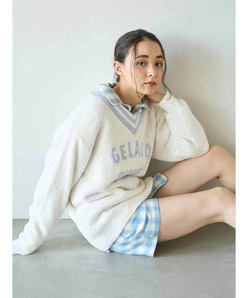 gelato pique（ジェラートピケ）の「プレッピーネルチェックショートパンツ（ルームウェア/パジャマ・レディース・ブルー/イエロー・F）」の21枚目の写真