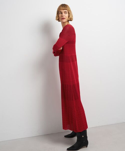 LANVIN en Bleu（ランバンオンブルー）の「ニットレースワンピース（Tシャツ/カットソー・レディース・ブラック/レッド・38）」の7枚目の写真