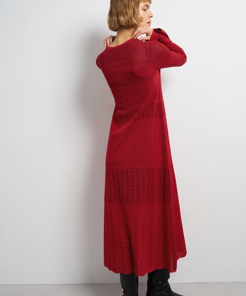 LANVIN en Bleu（ランバンオンブルー）の「ニットレースワンピース（Tシャツ/カットソー・レディース・ブラック/レッド・38）」の8枚目の写真