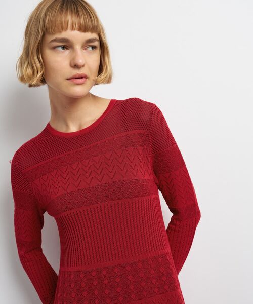 LANVIN en Bleu（ランバンオンブルー）の「ニットレースワンピース（Tシャツ/カットソー・レディース・ブラック/レッド・38）」の9枚目の写真
