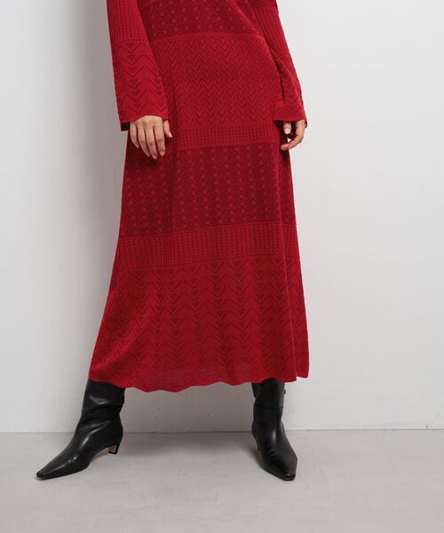 LANVIN en Bleu（ランバンオンブルー）の「ニットレースワンピース（Tシャツ/カットソー・レディース・ブラック/レッド・38）」の10枚目の写真