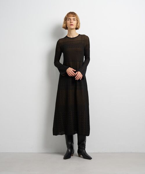 LANVIN en Bleu（ランバンオンブルー）の「ニットレースワンピース（Tシャツ/カットソー・レディース・ブラック/レッド・38）」の11枚目の写真