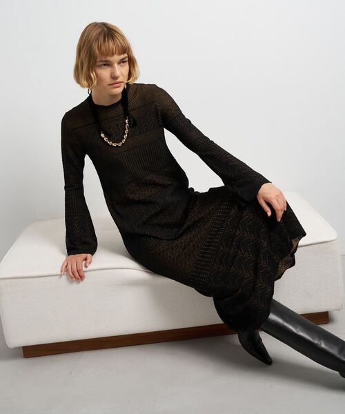 LANVIN en Bleu（ランバンオンブルー）の「ニットレースワンピース（Tシャツ/カットソー・レディース・ブラック/レッド・38）」の18枚目の写真