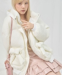 FickleBebe（フィクルベベ）の「ボリュームリボンニットダウン（ダウンジャケット/コート）」