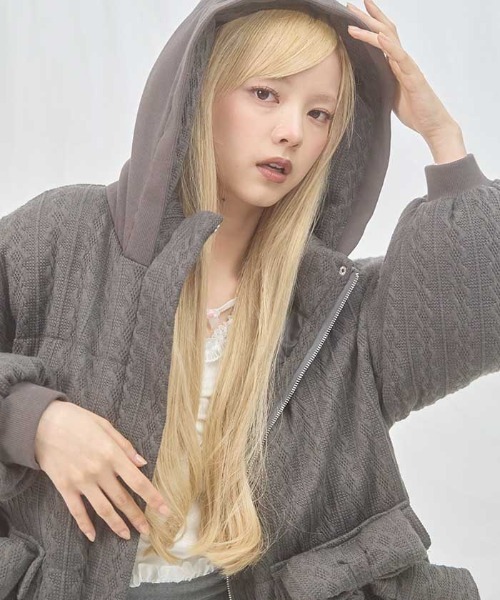 ボリュームリボンニットダウン（ダウンジャケット/コート