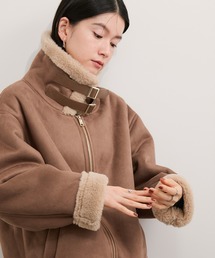 LE CERCLE par rope'(ルセルクルパーロペ)のフェイクムートンブルゾン(ムートンコート)