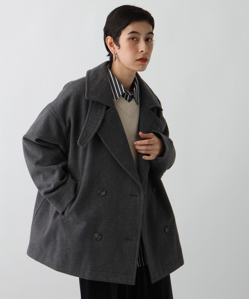 studio CLIP（スタディオクリップ）の「《ウタオ》軽量ピーコート（ピーコート・レディース・チャコール/ネイビー・FREE）」の6枚目の写真