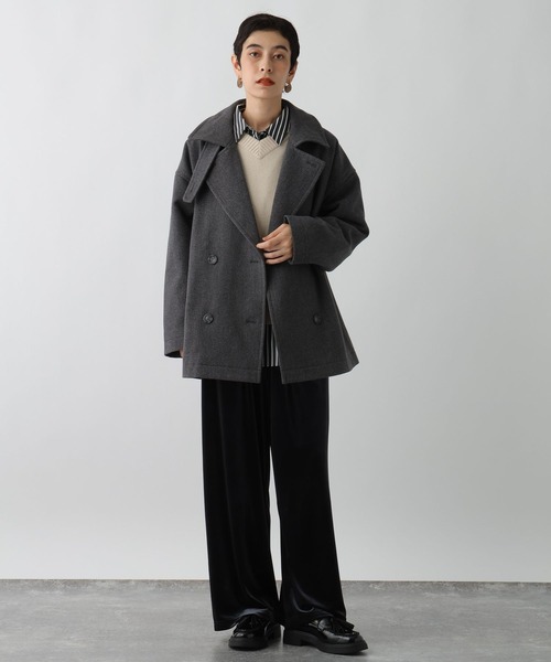 studio CLIP（スタディオクリップ）の「《ウタオ》軽量ピーコート（ピーコート・レディース・チャコール/ネイビー・FREE）」の9枚目の写真